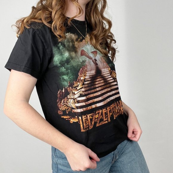 Led Zeppelin Stairway To Heaven Band Tee Graphic T-Shirt Oversized Retro Vintage - Picture 2 of 8